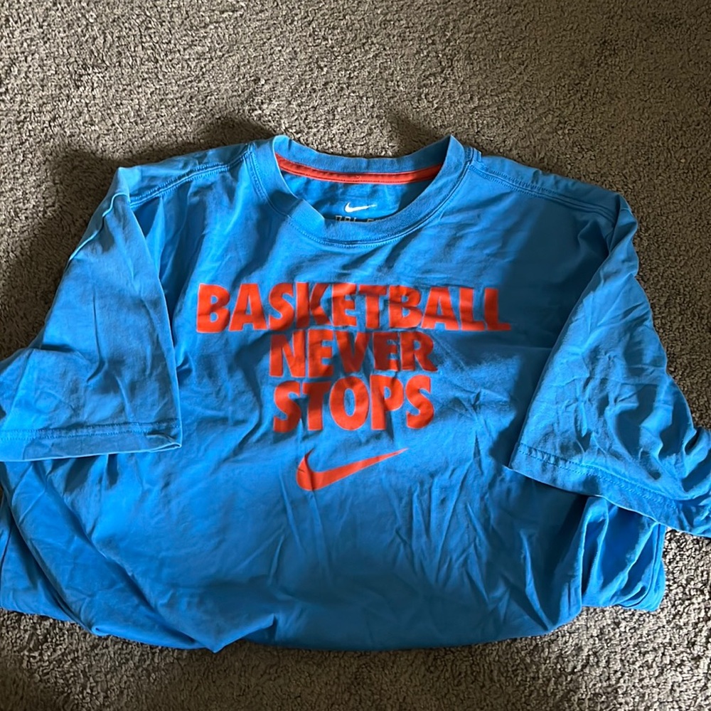 Basketball never stops shirt by Nike